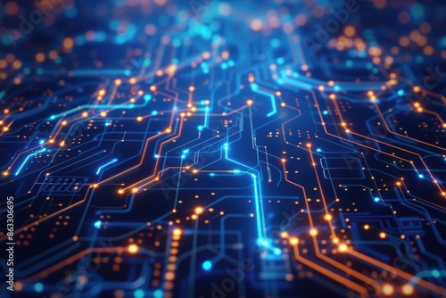 High-quality image of a computer circuit board in close-up, suitable for tech-related projects