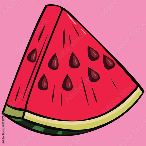 the delicious red juicy watermelon with colorful pink background