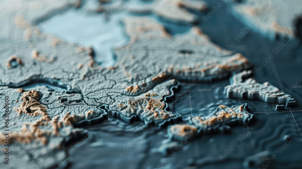 Detailed view of an interactive map highlighting areas affected by extreme weather, with space for text Detailed view of an interactive map highlighting areas affected by extreme weather, with space for text