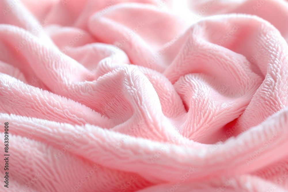 A pink blanket with a fuzzy texture. The blanket is soft and fluffy, and it looks like it's been folded in a way that creates a wave-like pattern A pink blanket with a fuzzy texture. The blanket is soft and fluffy, and it looks like it's been folded in a way that creates a wave-like pattern