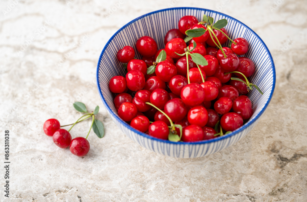 Bowl of Freshly Picked Sour Cherries Bowl of Freshly Picked Sour Cherries