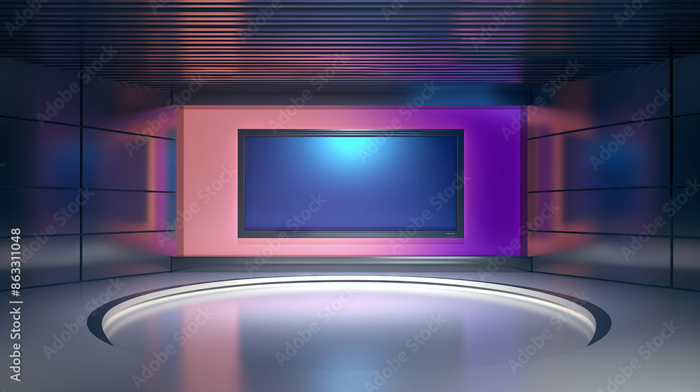Television studio, virtual studio set. ideal for green screen compositing Television studio, virtual studio set. ideal for green screen compositing