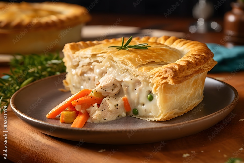 Chicken pot pie fresh from oven. Chicken pot pie fresh from oven.