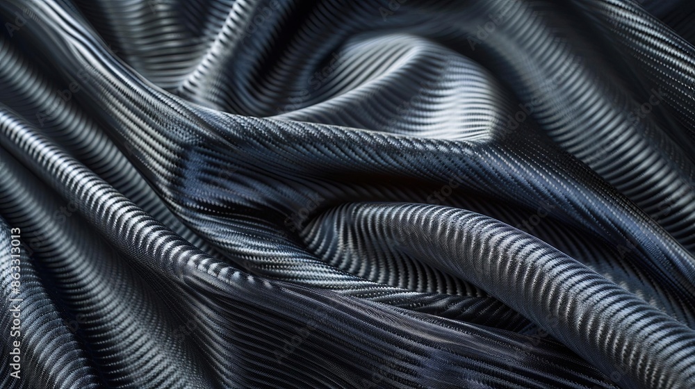 Naklejka premium Gray carbon fiber fabric, perfect as a sleek and modern background or wallpaper.
