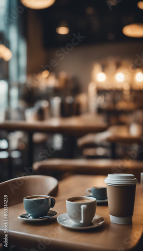 This stunning coffee shop photograph featuring a cozy shelf and table setup perfect for a cafe photo