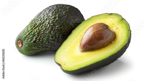 Avocado isolated on a white background with clipping path