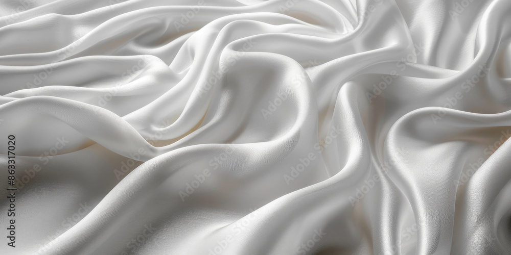 Obraz premium design your space copy background elegant white folds soft flowing beautiful background fabric satin silk white background abstract white 