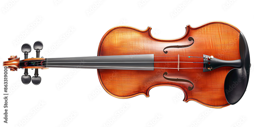 Fototapeta premium Violin isolated on transparent or white background 