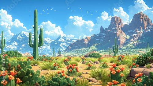 Cartoon Cactus Reference. A Cactus in the Desert. Arts of Game Elements