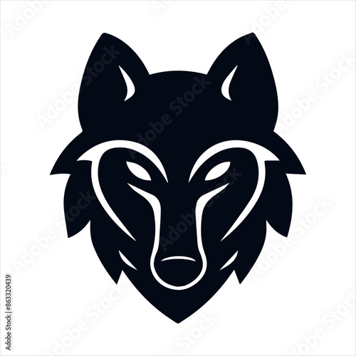  Wolf head logo silhouette vector icon