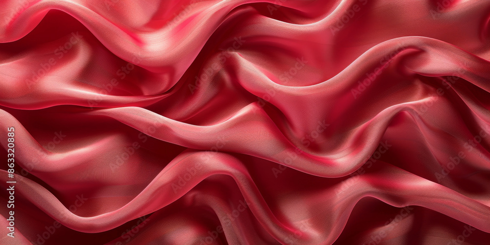 Obraz premium design product your space empty background fabric beautiful pleats soft wavy fabric shiny background satin silk red 