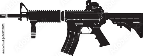 Gun Vector rifle isolated on white Background