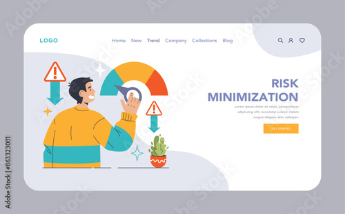 Risk Minimization concept. Flat vector illustration
