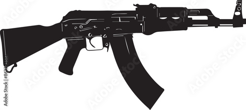 Machine gun vector silhouette illustration isolated on white background