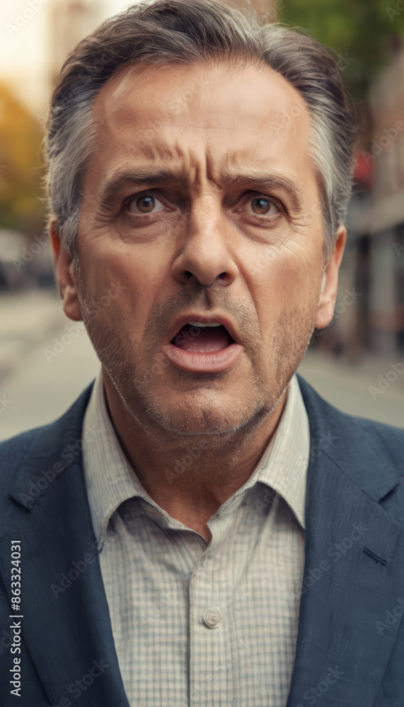 Fototapeta premium portrait of businessman shocked
