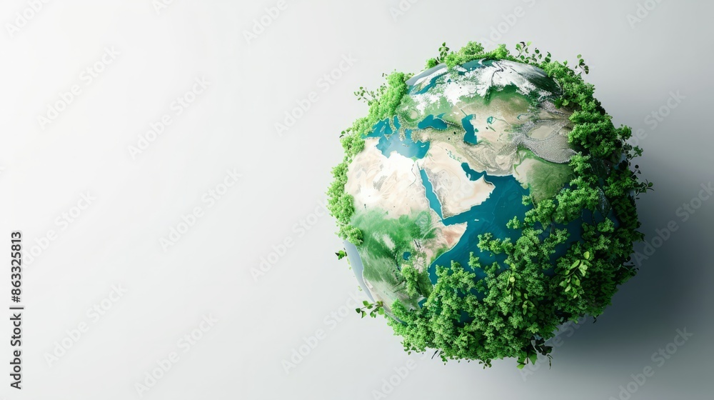 Earth day concept on white background, World environment day Earth day concept on white background, World environment day