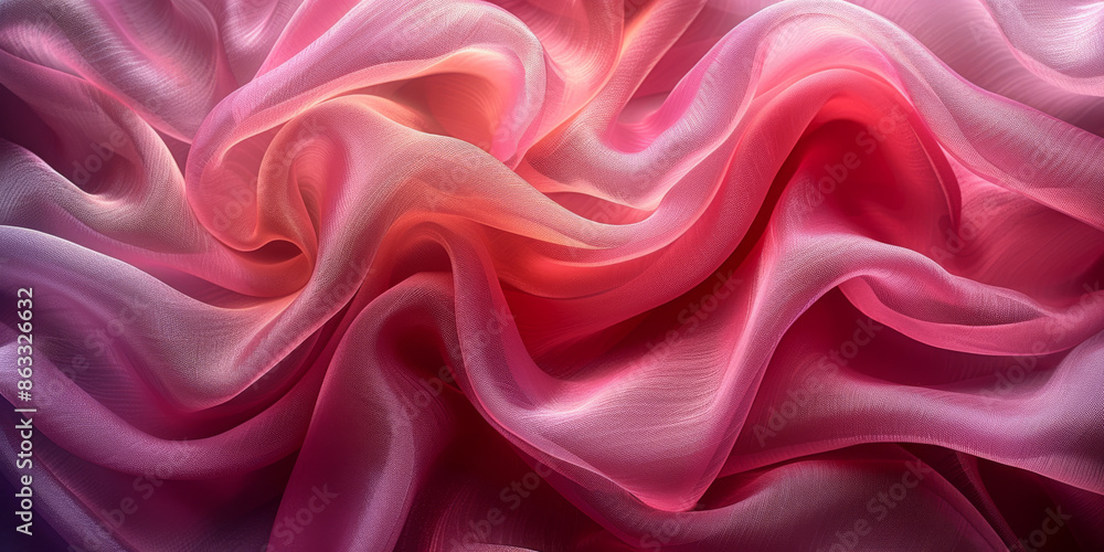 Fototapeta premium background textile Pattern Texture Wave Color Luxury Sexy Fabric Industry Silk Cloth Linen Passion Satin Material Bedding Smooth Backdrop Threads Pure Clean Clear Curtains 