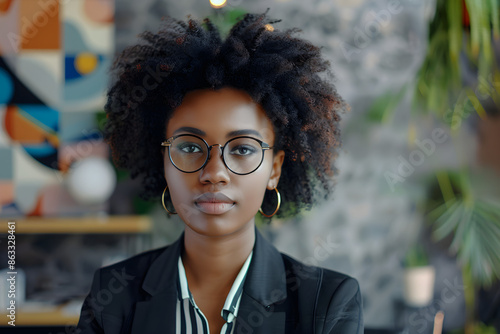 Diversity in the workplace, black female entrepreneur with determination