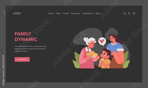 Family Dynamic concept. Flat vector illustration.