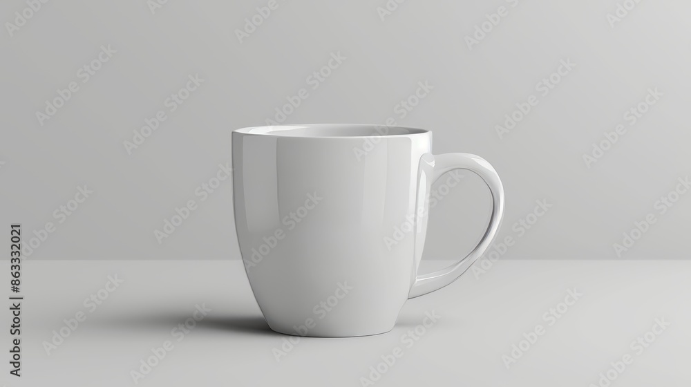Fototapeta premium Mockup Display Reference. A White Mug with Copy Space