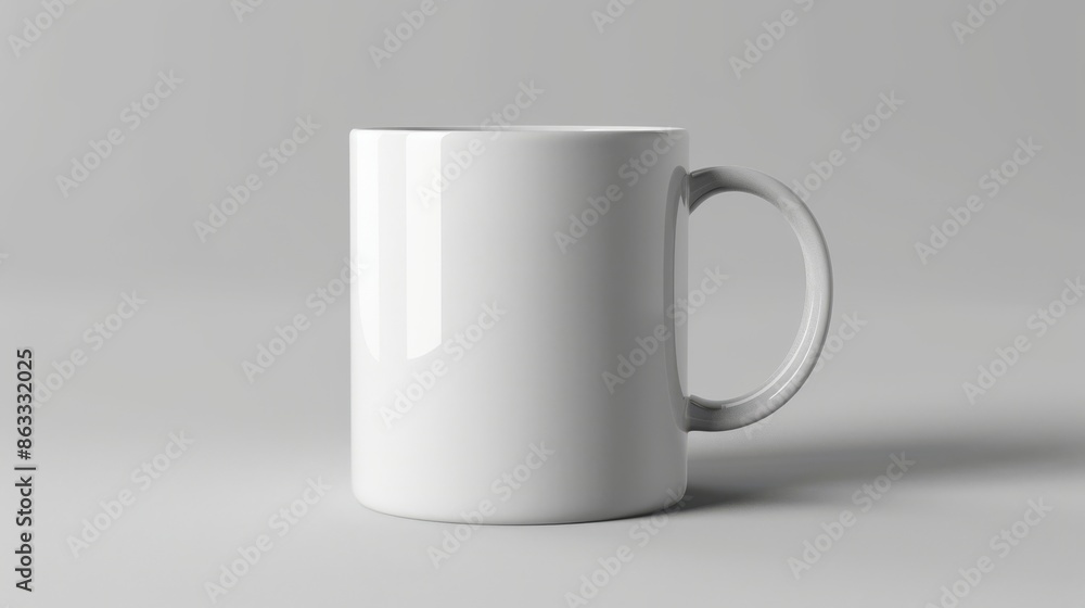 Obraz premium Mockup Display Reference. A White Mug with Copy Space
