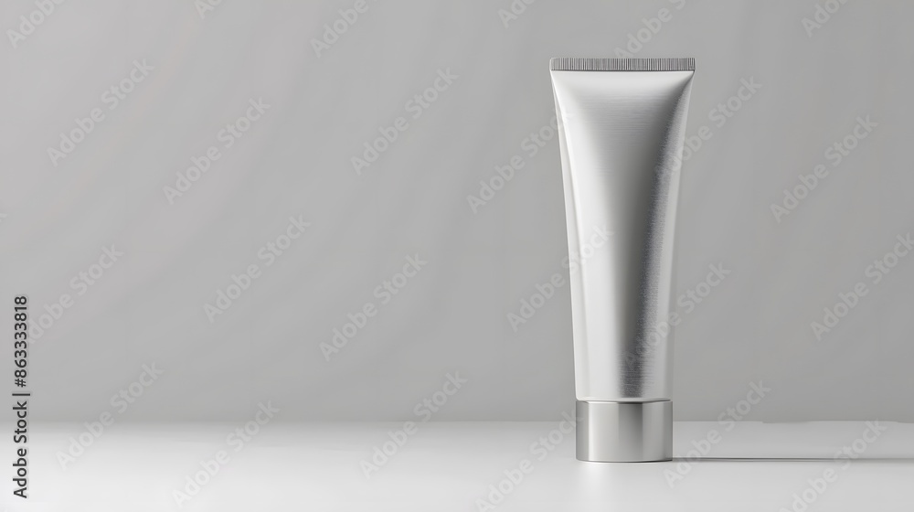 3d render mockup of cosmetic bundle for skin hair care. White plastic bottles and tubes with black caps in row on bright white backdrop 3d render mockup of cosmetic bundle for skin hair care. White plastic bottles and tubes with black caps in row on bright white backdrop