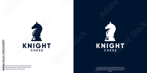 black stallion knight, sports strategy, logo design illustration.