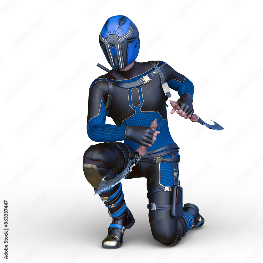 サイバー戦士 3DCGレンダリング サイバー戦士 3DCGレンダリング