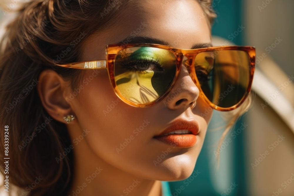 Fashionable beautiful young woman with high contrast shadow Fashionable beautiful young woman with high contrast shadow