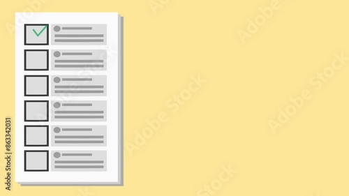4K video Footage with checklist on clipboard with boxes being tick. proposal, file or document accepted. Submission of proposals, files or documents approved for for Business concept