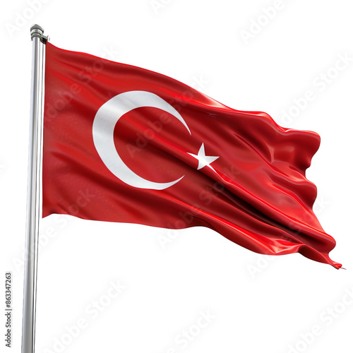 Waving Turkish flag