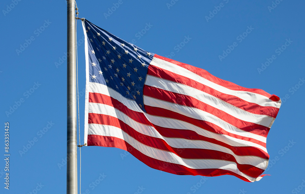 Fototapeta premium american flag on sky