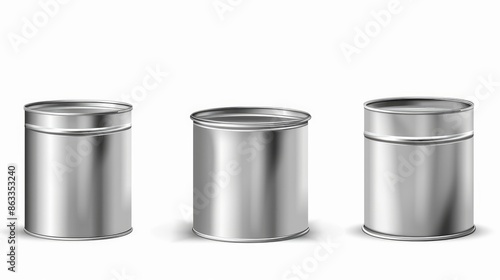 Wallpaper Mural Vector mockup of tin cans of different sizes isolated on a white background Torontodigital.ca