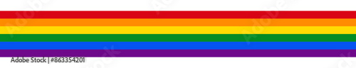 Rainbow pride flag stripes solated on transparent. Graphic Design element