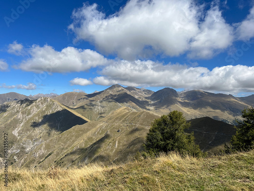 view on the mountains in the Southern French Alp on a sunny late summer day