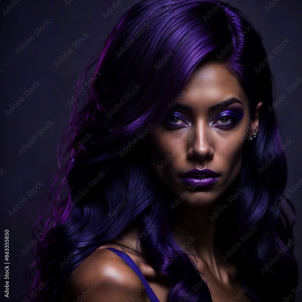 Fototapeta premium ein düsteres Portrait einer verführerischen Frau mit dunklem make up und dunklen haaren