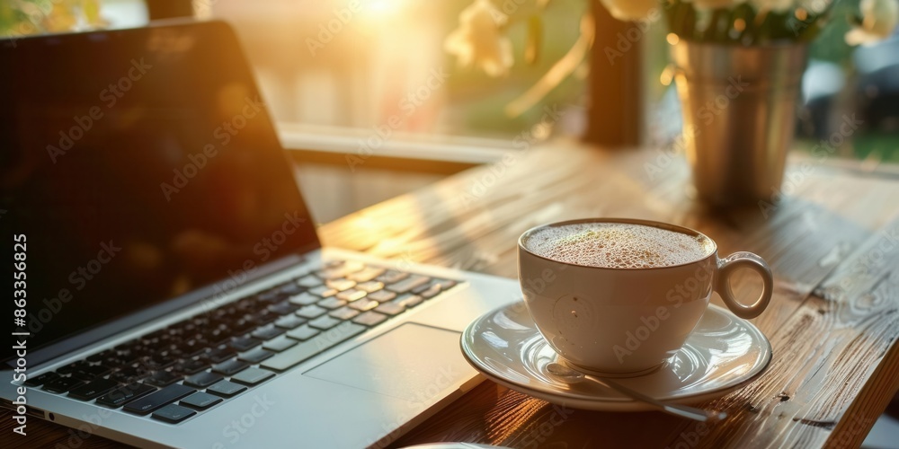 Modern Web Development. Coding with Coffee Break concept Modern Web Development. Coding with Coffee Break concept