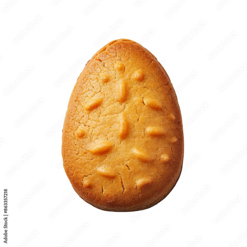 easter egg shaped baked cookie, plain, white background easter egg shaped baked cookie, plain, white background