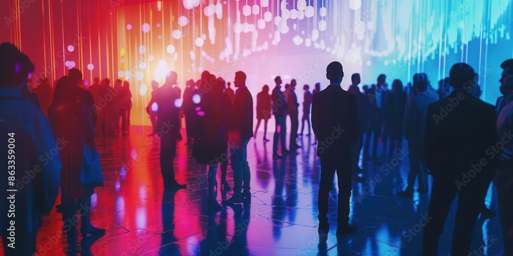 Obraz premium Connecting Innovators. Tech entrepreneur networking at an event concept