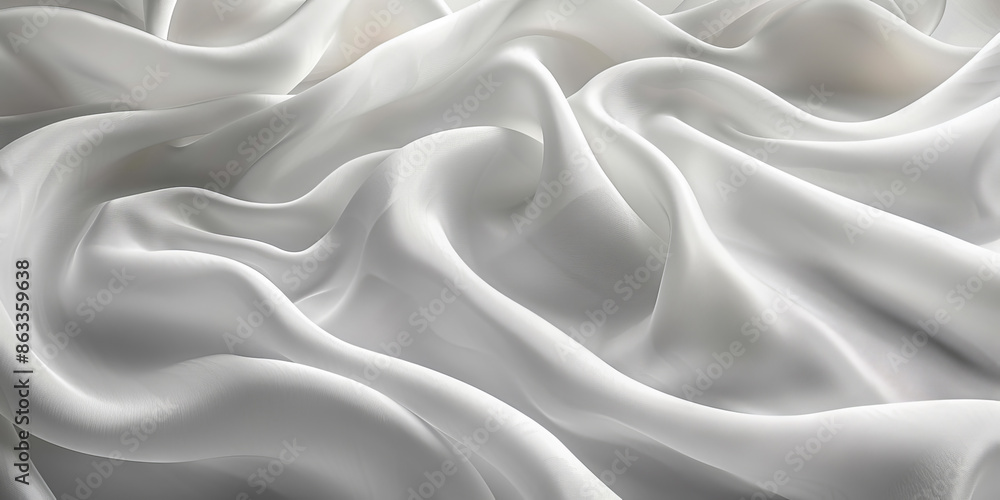 Fototapeta premium silk white folds Elegant material fold smooth soft softness wave sensual sexual abstract background textile clothing drape calm wrinkle fabric macro dress affectionate texture colours 