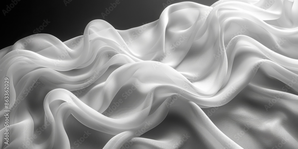 Fototapeta premium silk white folds Elegant material fold smooth soft softness wave sensual sexual abstract background textile clothing drape calm wrinkle fabric macro dress affectionate texture colours 