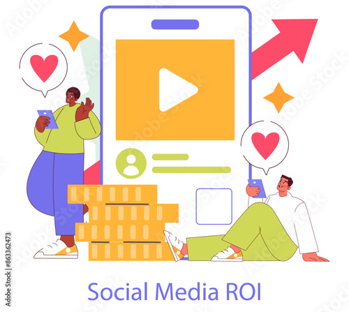 Social Media Marketing. Flat Vector Illustration
