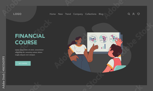 Financial Education concept. Flat vector illustration