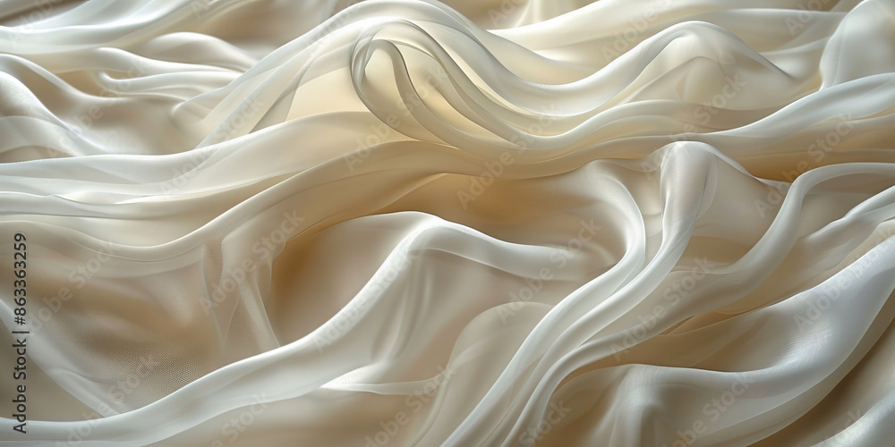 Fototapeta premium silk white folds Elegant material fold smooth soft softness wave sensual sexual abstract background textile clothing drape calm wrinkle fabric macro dress affectionate texture colours 