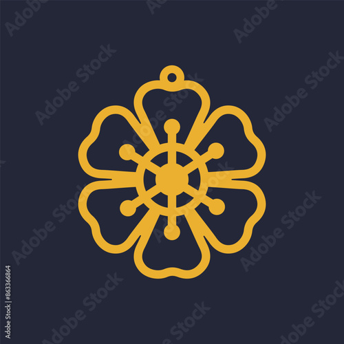 Vector design with flower shape for earrings, pendant, bracelet or keychain. Cutout silhouette, jewelry cnc laser cut template for metal, wood or leather. Floral beautiful hanging bijouterie