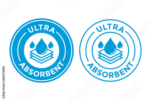 Ultra absorbent vector logo template. This design use absorbent symbol. Suitable for product label.