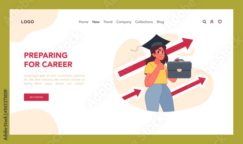 Preparing for career concept. Flat vector illustration.