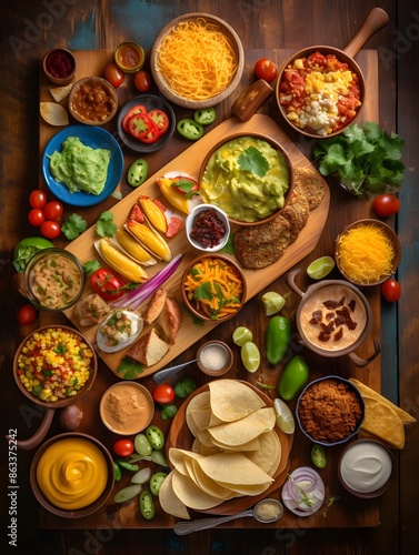 Vibrant and Flavorful Mexican Taco Feast Celebrating Diverse Toppings and Authentic Mexican Cuisine