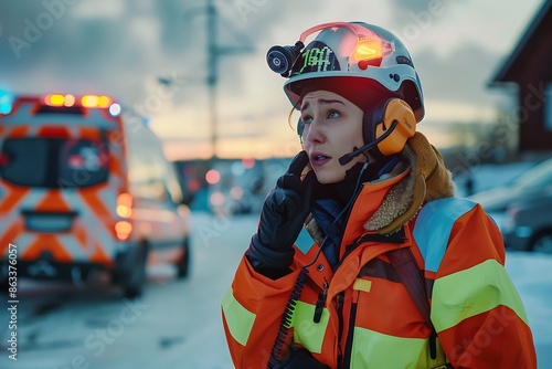 Paramedic communicating with a hospital via radio during an emergency meticulous data exploration of emergency communication systems