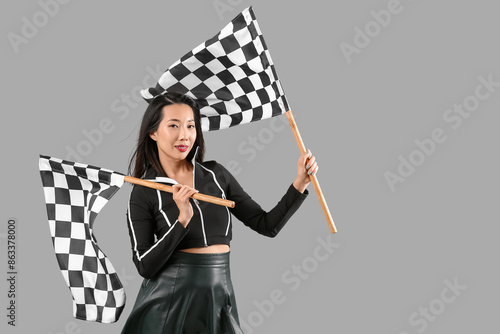 Beautiful Asian woman with ...
